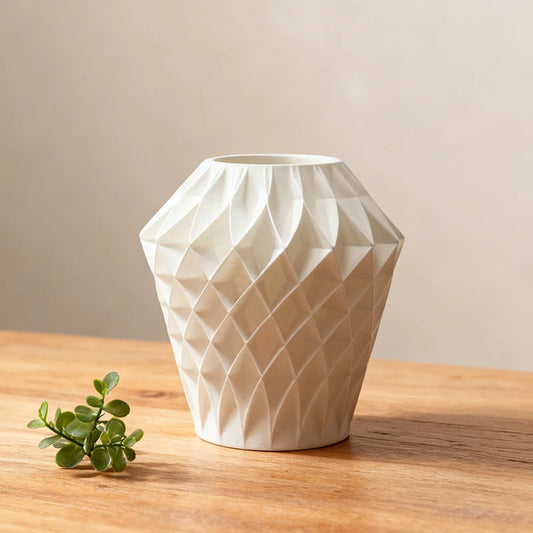 1 Wavy 3D Printed Vase Lampshade For Home, Living Room, Office, Flower Arrangement Decoration Crafts, Table Decoration Elk-Valley 3D
