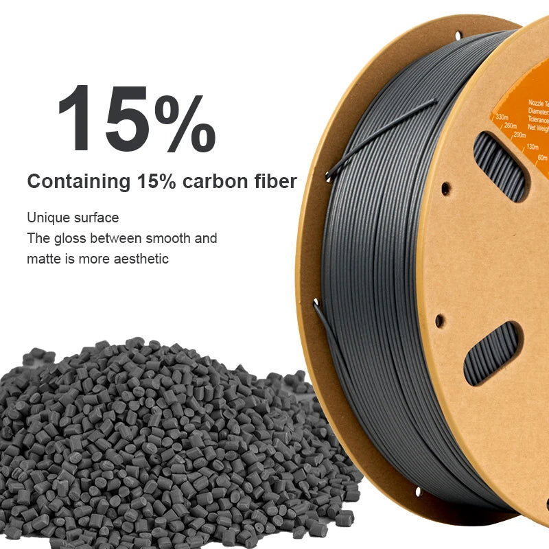 Eryone 1KG PETG Carbon Fiber Filament 1.75mm, 15% CF High Rigidity 3D Printer Filament, +/-0.03mm Elk-Valley 3D