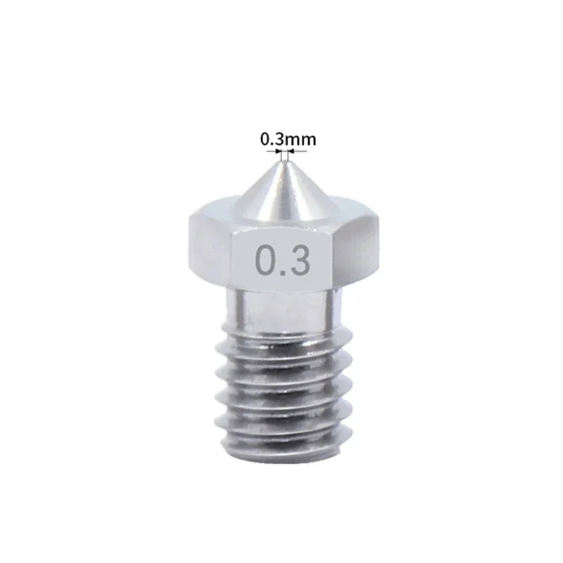 10PCS  3D Printer V6 M6 Threaded Brass Nozzle 0.2/0.25 0.3/0.4/0.5/0.6/1.0mm for 1.75/3.0mm Filament E3D V5 V6 Hotend Extruder Elk-Valley 3D