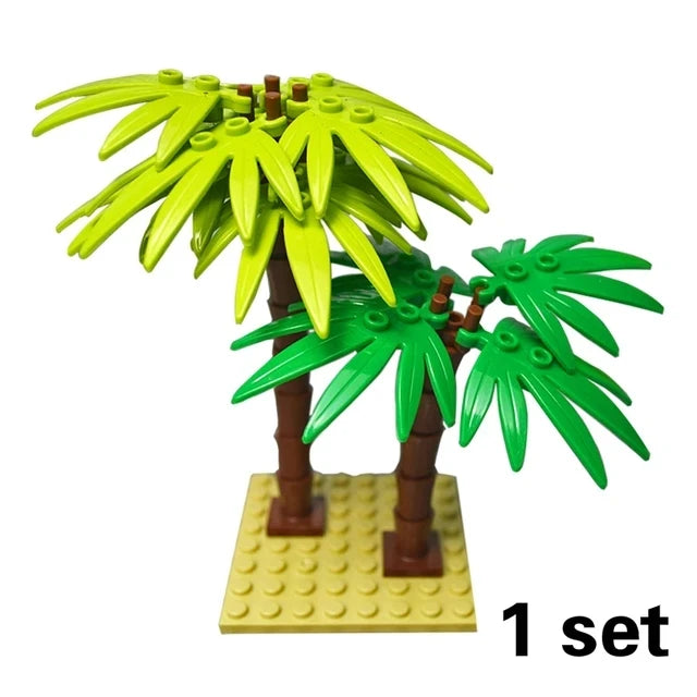 DIY Plant Tree City Bricks Assemble MOC Pine Christmas Tree Model Building Blocks Educational Sunflower Brick For Children Gifts Elk-Valley 3D