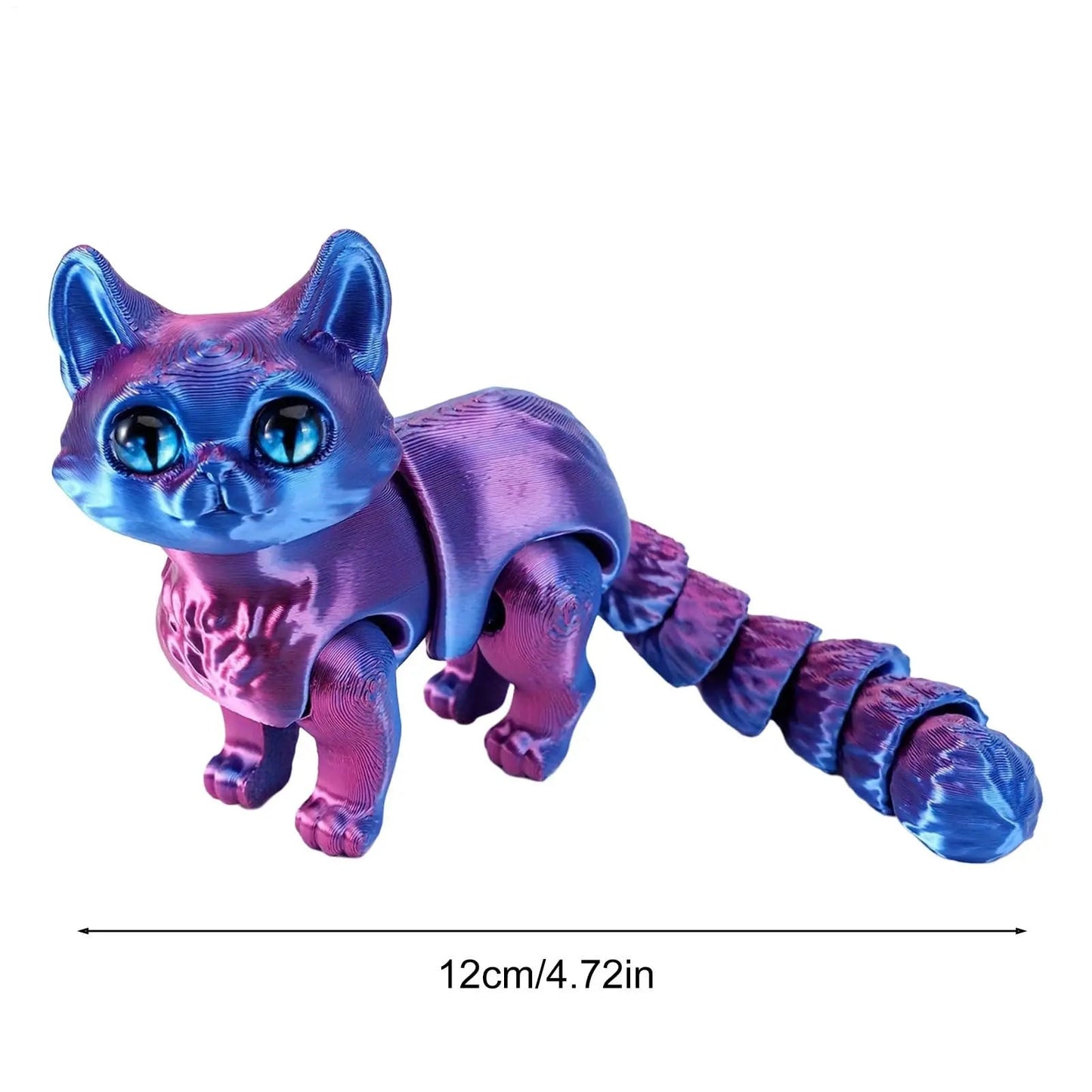 3D printed cat, adult articulated cat toy, 3D printed animal toy stress relief decoration, 3D printed cute cat desktop pet Elk-Valley 3D