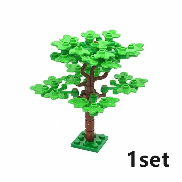 DIY Plant Tree City Bricks Assemble MOC Pine Christmas Tree Model Building Blocks Educational Sunflower Brick For Children Gifts Elk-Valley 3D