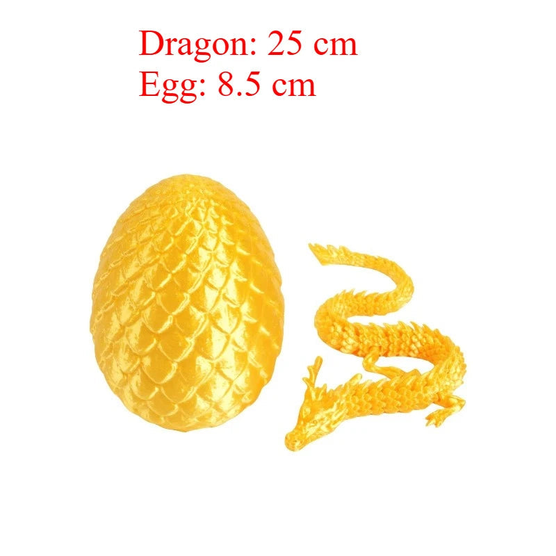Chinese Dragon Surprise Egg Toy, 3D Movable Joint Dragon Model, Mini Desktop Decoration, Unique Art Craft Gift for Adults & Kids Elk-Valley 3D