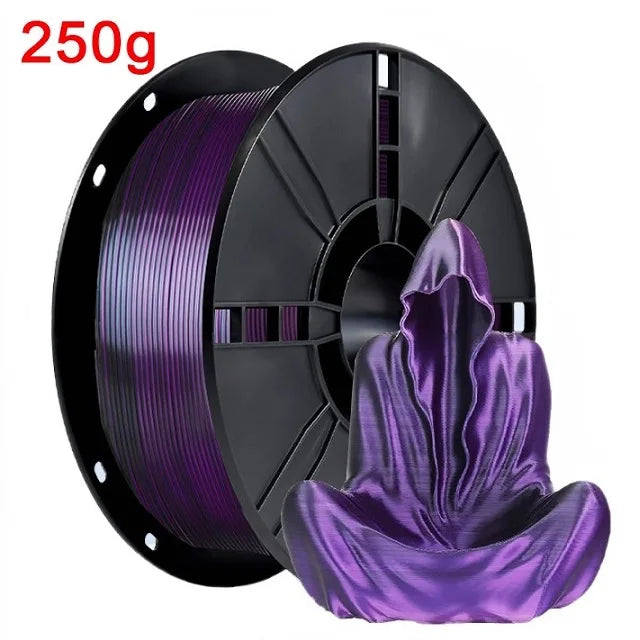 Dual Color Filament Silk PLA 1.75mm 1kg 500g 250g 3D Printer Plastic Material Two Colors Filament PLA Black Red Green Bundle New Elk-Valley 3D