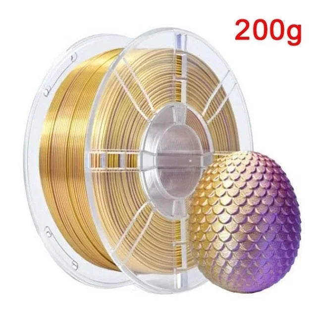 200G Dual Color Filament Silk PLA 1.75mm FDM 3D Printer Plastic Material Shiny Filament PLA Multicolor Black Red Blue Gold Elk-Valley 3D