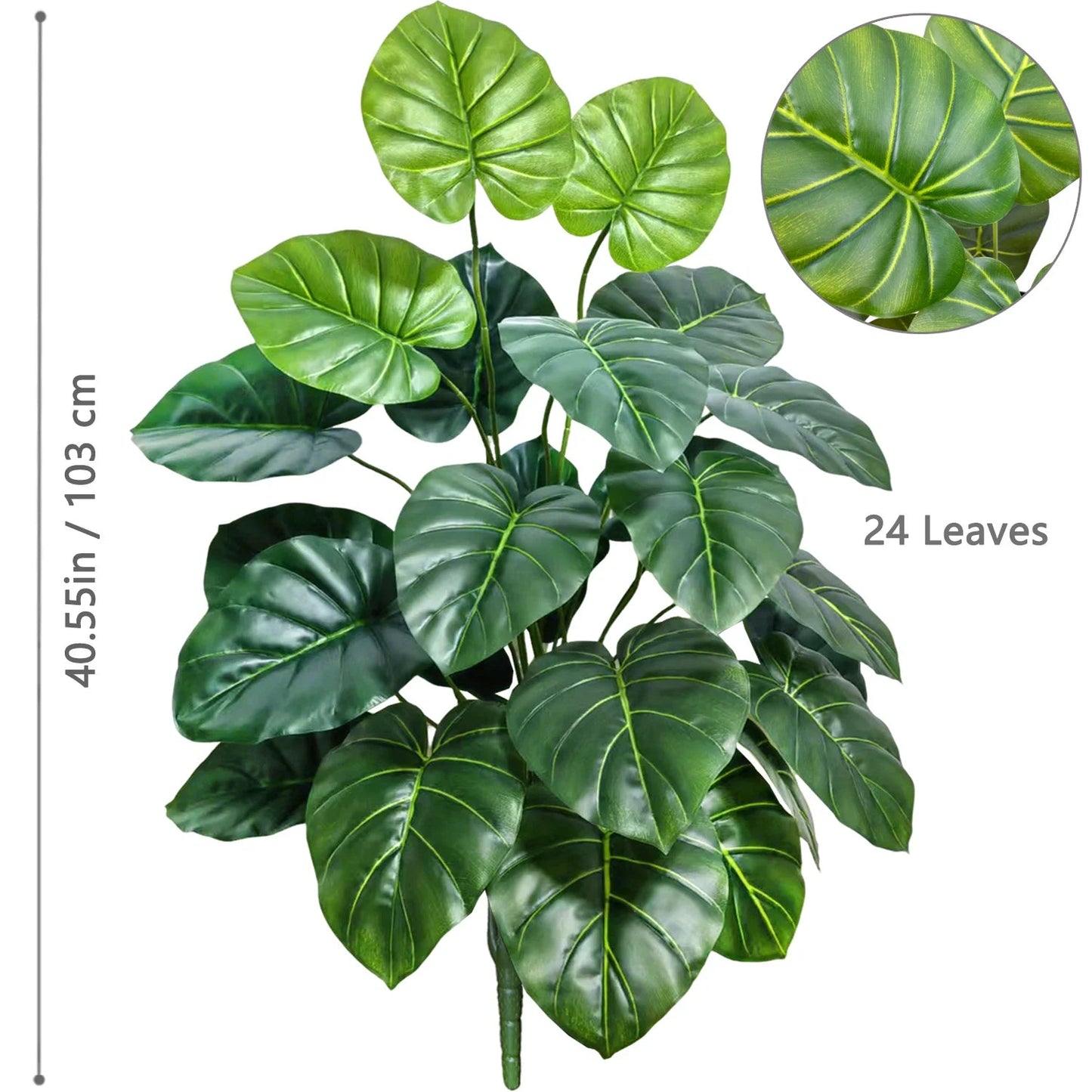 52-104cm(40.94in)  Artificial Monstera Plant Fake Palm Tree Plastic Turtle Leaf Green Plant for Home Garden Room Office Decor Elk-Valley 3D
