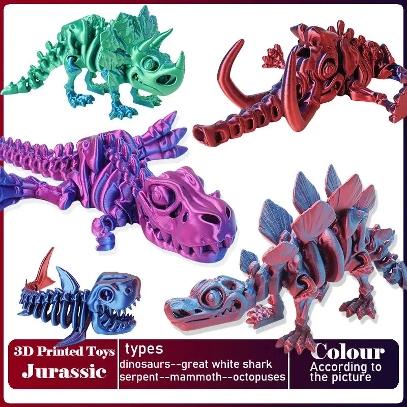 3D Printed Tyrannosaurus Rex Realistic Dinosaur Model Jointed Full Movable Birthday Gift Realistic Animals Decorative Desktop Elk-Valley 3D