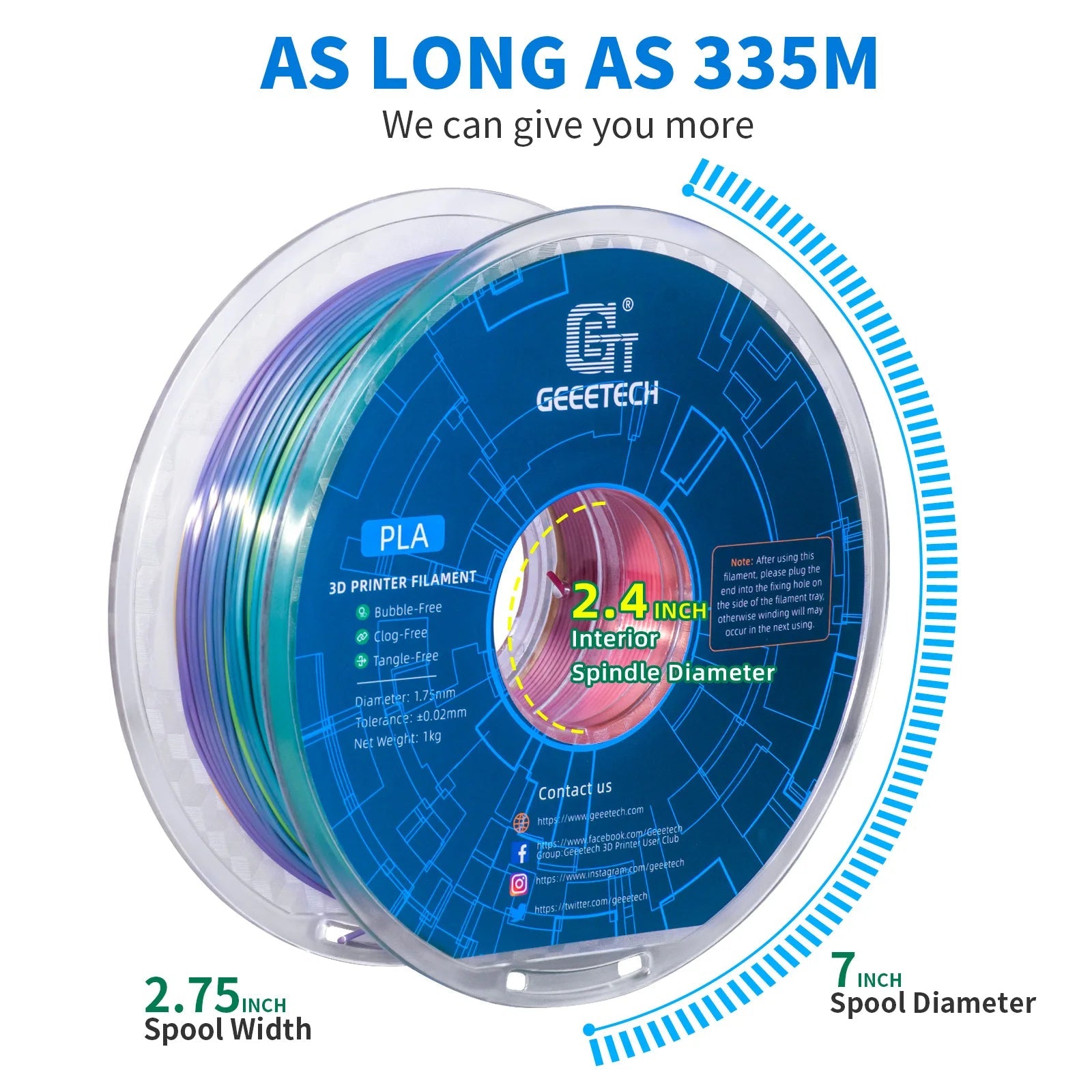 GEEETECH 5Rolls 3D Silk PLA Filament 1Kg/roll 1.75mm Spool Wire For 3D Printer Material,Vacuum packaging,Safety Elk-Valley 3D