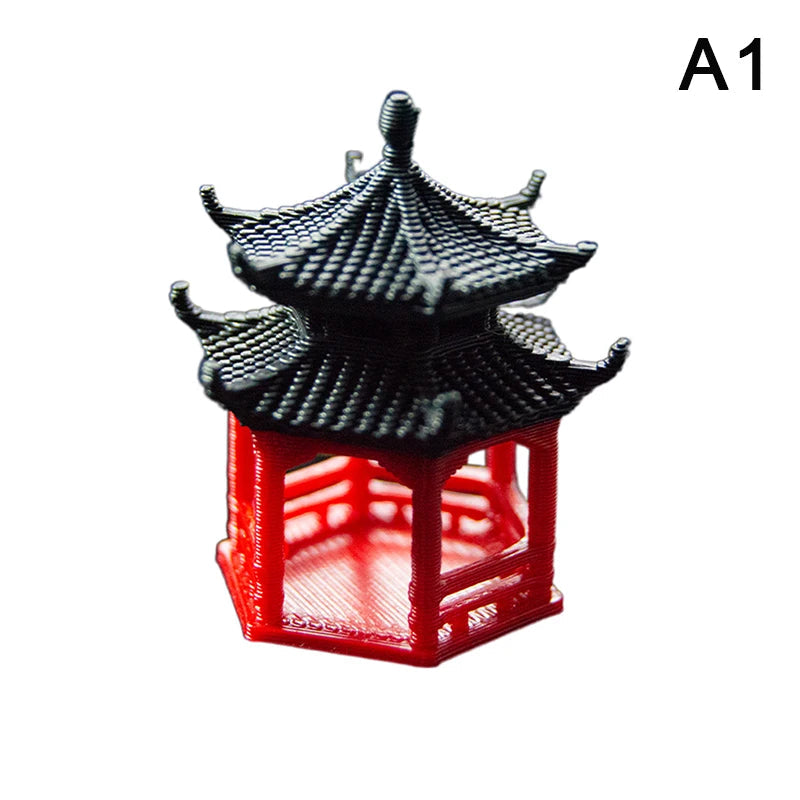 Miniature Archway Statue Ancient Building Model Japanese Garden Decor Fish Tank Decor Memorial Gate Mini Aquarium Decorations Elk-Valley 3D