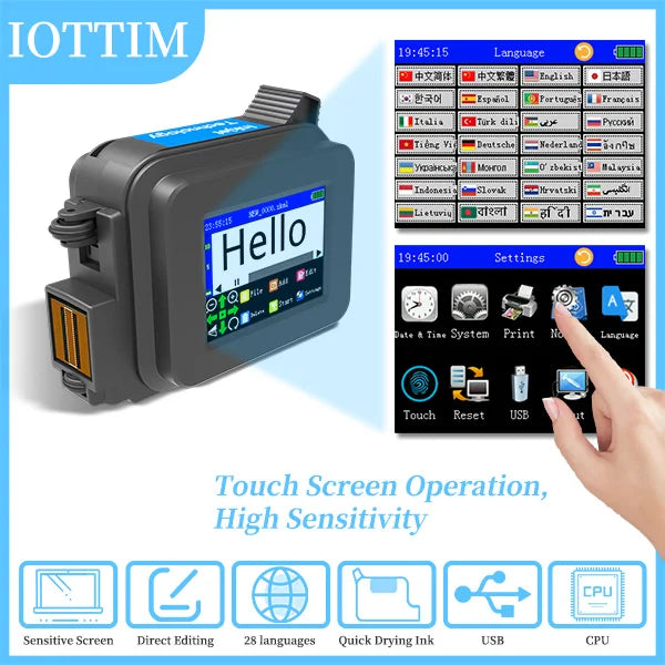 Iottim 12.7mm Mini Portable Inkjet Printer Small Business Date Label Printer QR code Logo Batch Number Elk-Valley 3D