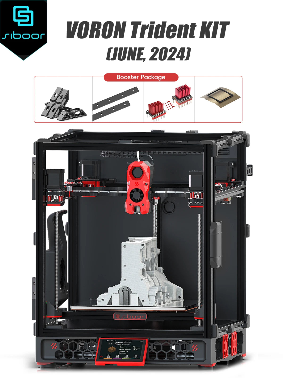 SIBOOR Voron Trident [June] 3D Printer CNC Metal Structure 4AWD CoreXY  & All Siboor Guide Rails DIY 3D Printer Kits