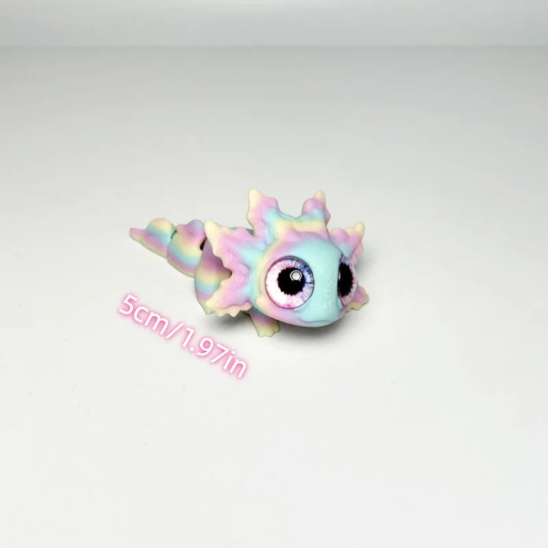 10Pcs Mini Salamander Baby 3D Printed Toys Joints Movable Simulation Small Salamander Baby Realistic Eyes Mini Toy Holiday Gifts Elk-Valley 3D