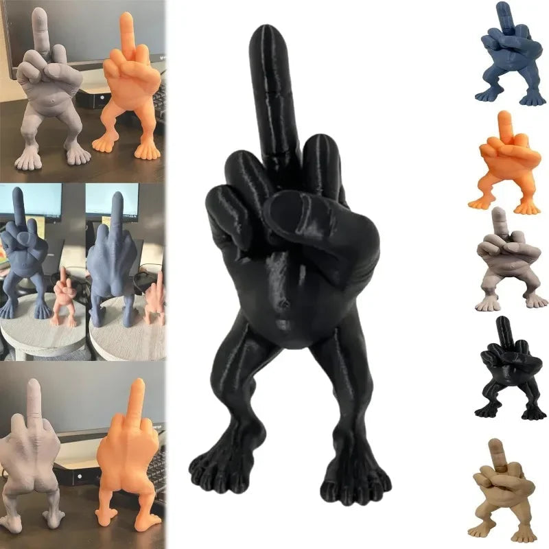 3d Printed Desktop Decorations Middle Finger with Legs Statue Car Home Office Desk Statue Decoration Ornament Funny Gag Gifts Elk-Valley 3D