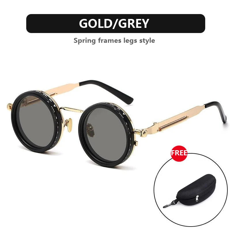 Polarized Round Sunglasses ND9 Adjustable Dimming Sun Glasses Men Women Retro Punk Men's Fishing Eyeglasses Outdoor Shades UV400 Elk-Valley 3D