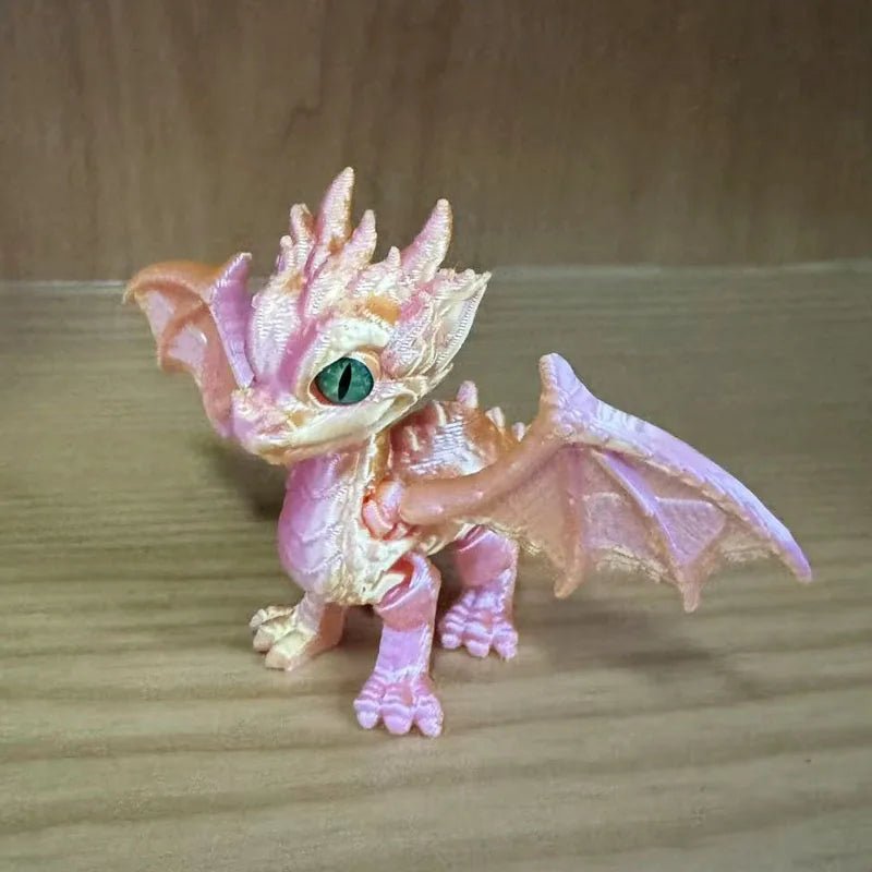 3d Printed Dragon,Fidget Dragons Toy Figurines, Animal Joint Activity Models Desktop Ornaments Simulation Model Figurines Gifts Elk-Valley 3D