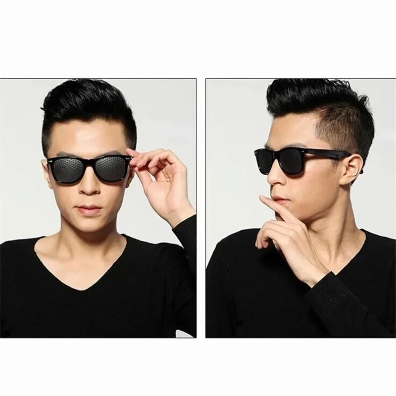 1-5PCS Anti-myopia Astigmatism Glasses With Holes Vision Correction Fatigue Pin Hole Glasses For Men Women Eyesight Improvement Elk-Valley 3D