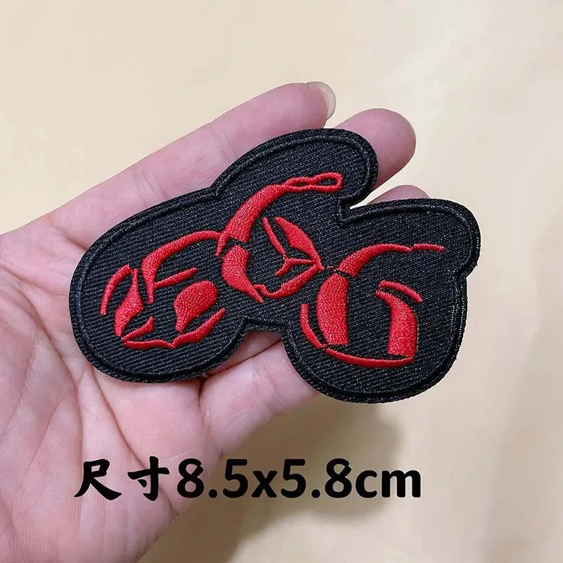5PCS/ Text Clothing Stickers Fabric Applique Embroidery Iron On Patches,Punk Rock Music Band Badges Clothes Striped Sewing Patch Elk-Valley 3D