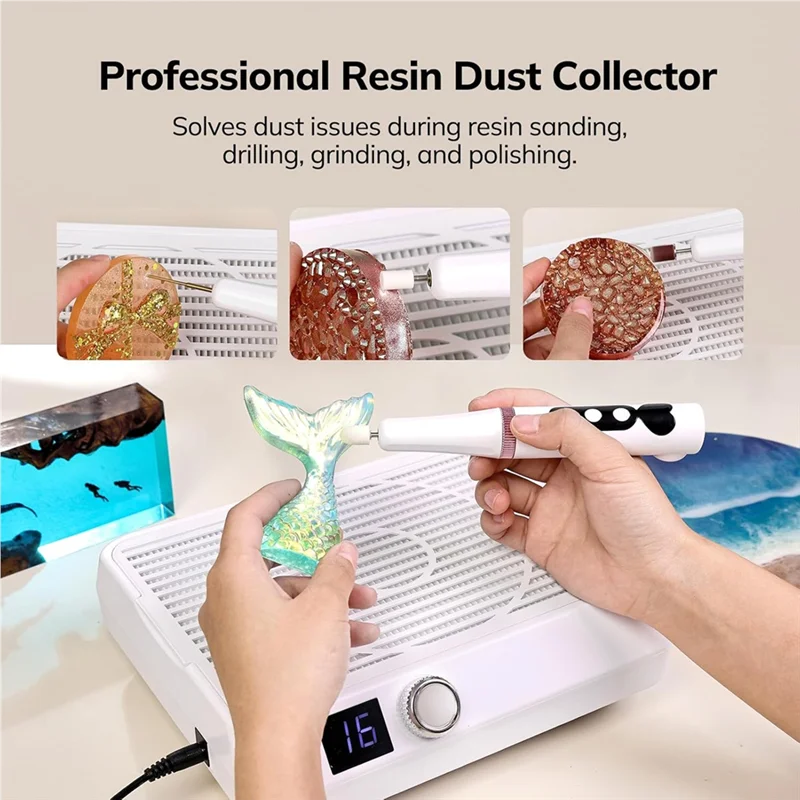 B84B-Resin Dust Collector,Epoxy Resin Drill Polishing Vacuum Fan With Reusable Filter, UV Resin Molding Tool
