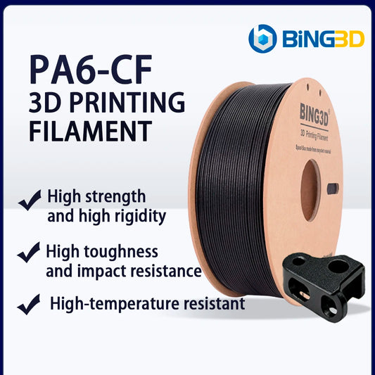 Bing PA6-CF3D Printing Filament PA6-CF Carbon Fiber Reinforced Nylon High Strength, High Toughness, Impact Resistant, Shockproof