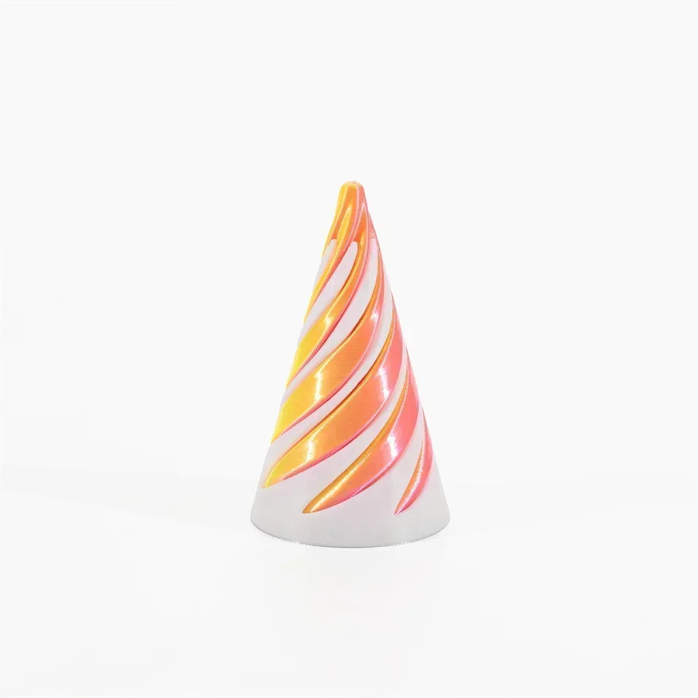3D Printed Spiral Cone Toy Impossible Pyramid Passthrough Sculpture Pass Through Pyramid Toy Mini Vortex Thread Illusion Elk-Valley 3D
