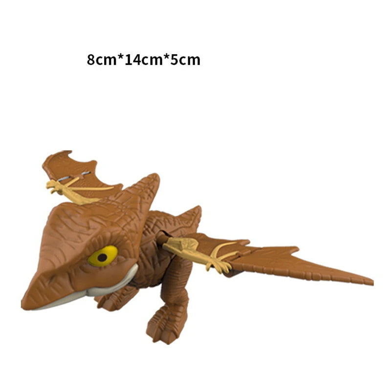 Children Jurassic Biting Finger Dinosaur Animals Model Toys Movable Joints Tricky Chameleon Hippo Kids Birthday Christmas Gifts Elk-Valley 3D