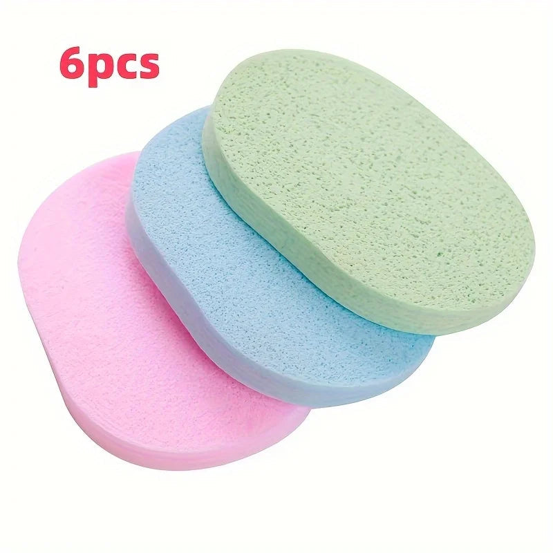 6pcs Gentle Exfoliating Face Sponges -Formaldehyde-Free,Soft&Smooth Light Beige Care,Pastel Colors for Normal Light Beige Types Elk-Valley 3D