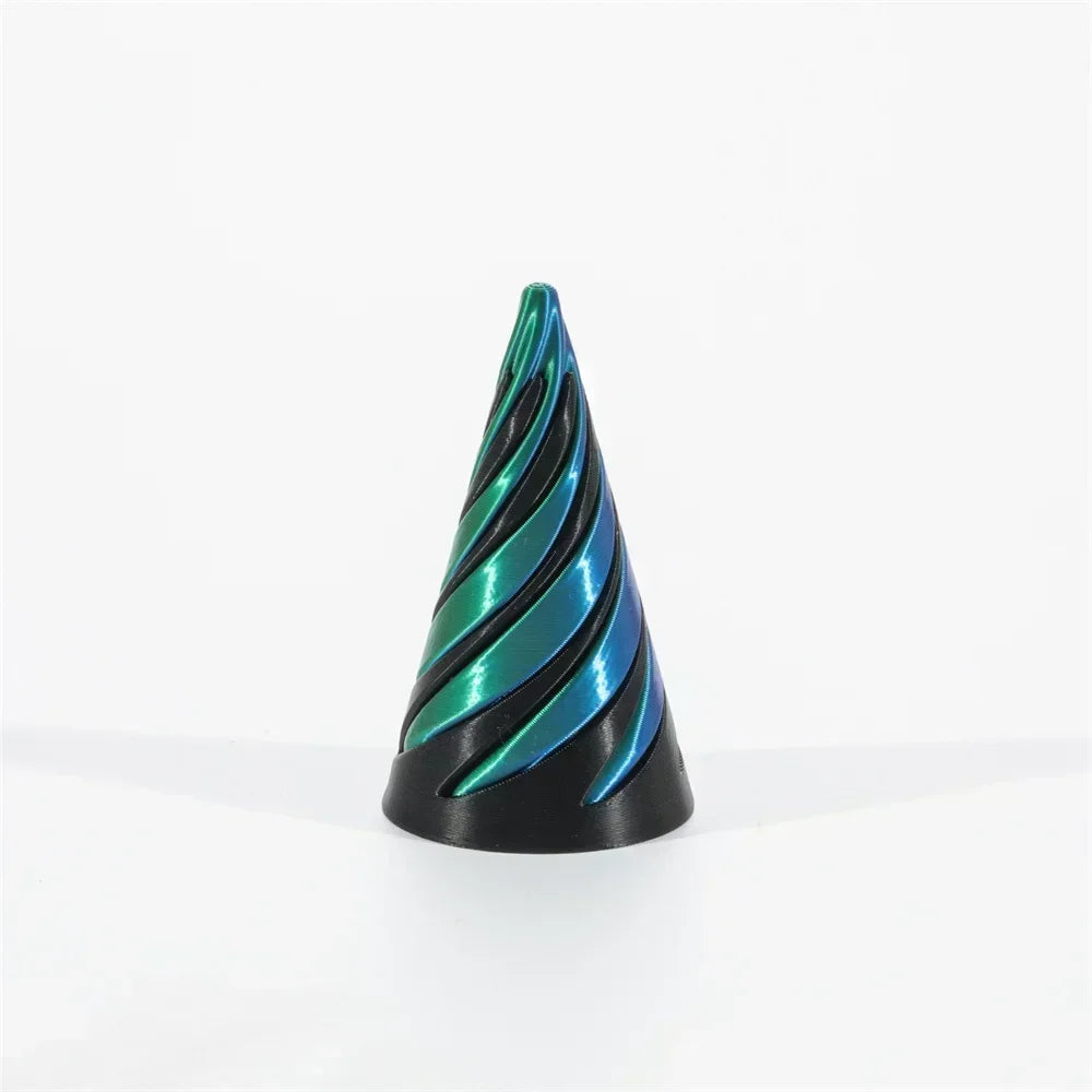 3D Printed Spiral Cone Toy Impossible Pyramid Passthrough Sculpture Pass Through Pyramid Toy Mini Vortex Thread Illusion Elk-Valley 3D