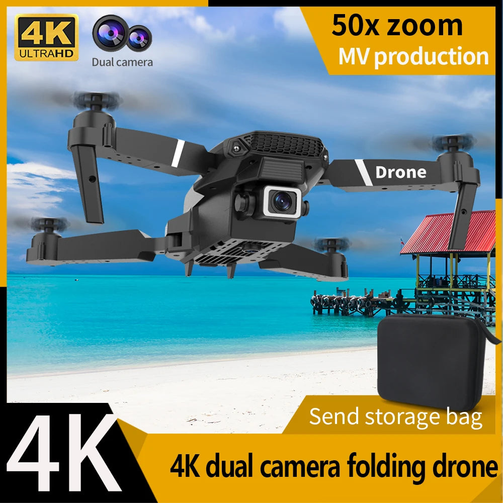 E88 Mini Drone Profesional 180° Electric Adjustable Obstacle Avoidance Bushless Uav 15000M Quadcopter toy Elk-Valley 3D