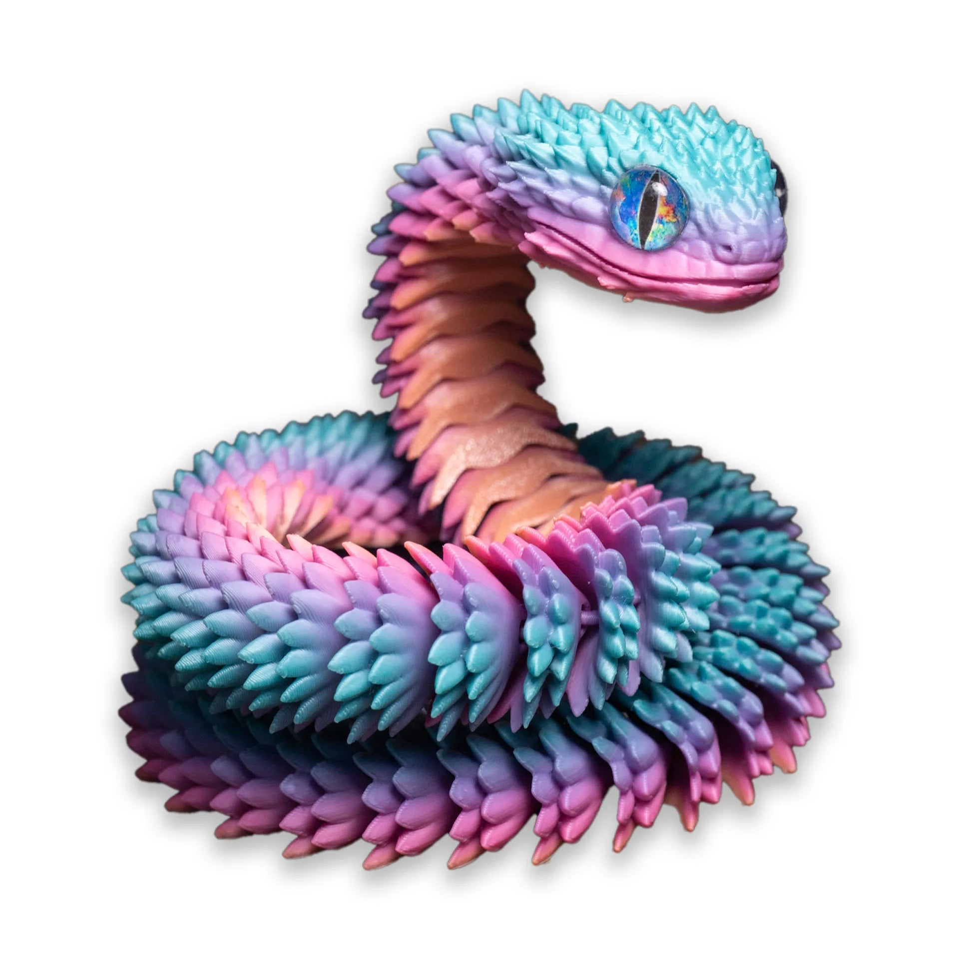 2026 New 3D Printed Snake Realistic Snake Statue Movable Joint Fidget Toys Simulation Snake Year Desk Ornament Animal Model Gift Elk-Valley 3D