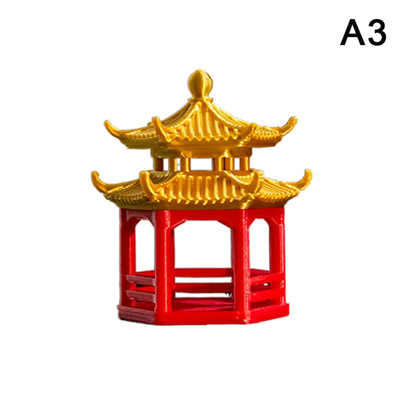 Miniature Archway Statue Ancient Building Model Japanese Garden Decor Fish Tank Decor Memorial Gate Mini Aquarium Decorations Elk-Valley 3D