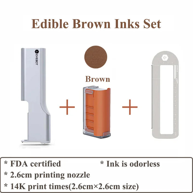 Evebot Food-grade Portable PrintPen Handheld Inkjet Printer Specifically for Food Surfaces Perfect for Coffee Macaron Cakes Elk-Valley 3D