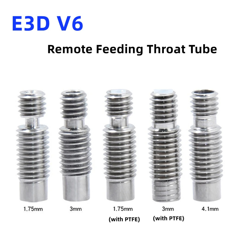 3D Printer E3D V6 Heat Break Hotend Throat For 1.75/3.0/4.1mm All-Metal / with PTFE, Stainless Steel Remote Feeding Tube Pipes Elk-Valley 3D