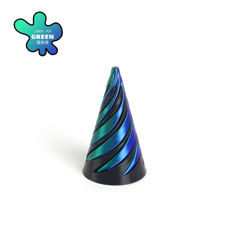 3D Printed Spiral Cone Pyramid Passthrough Sculpture Pass Through Pyramid Toy Mini Vortex Thread illusion Cone Spiral Ornaments Elk-Valley 3D