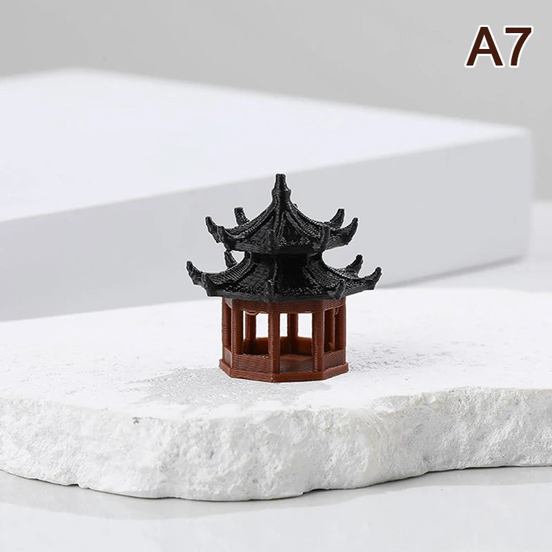 Miniature Archway Statue Ancient Building Model Japanese Garden Decor Fish Tank Decor Memorial Gate Mini Aquarium Decorations Elk-Valley 3D