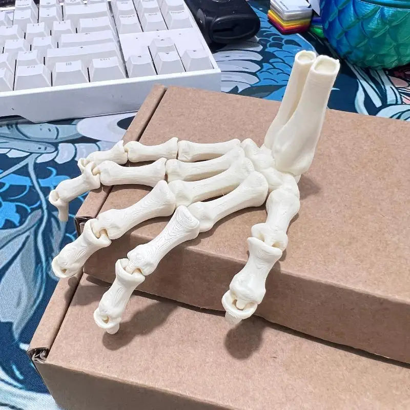 1Pcs/1Pair 3D Printed Realistic Flexible Joint Skeleton Hand Model Ghost Halloween Party Decoration Home Ornament Elk-Valley 3D