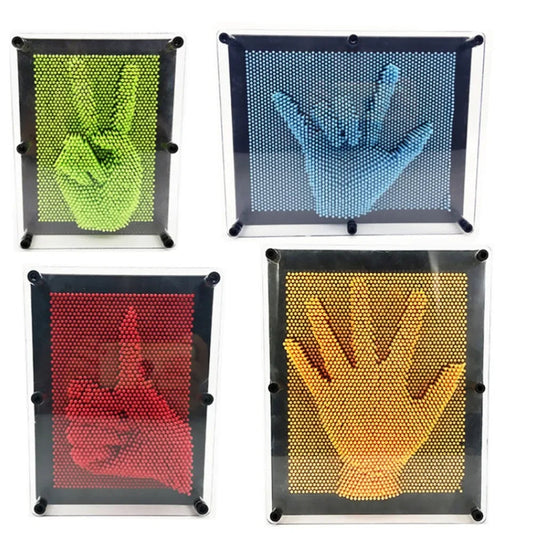 3D Clone Shape Pin Art Shoumo Colorful Needle Child Get Face Palm Model Clone Pinart Home Desk Decoration Ornaments Funny Game Elk-Valley 3D