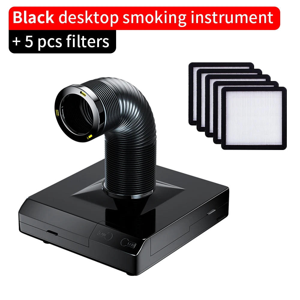 LUXIANZI Fume Extractor Smoking Instrument With LED Light 220v Activated Carbon filter Sponge Solder iron Smoke Absorber Elk-Valley 3D