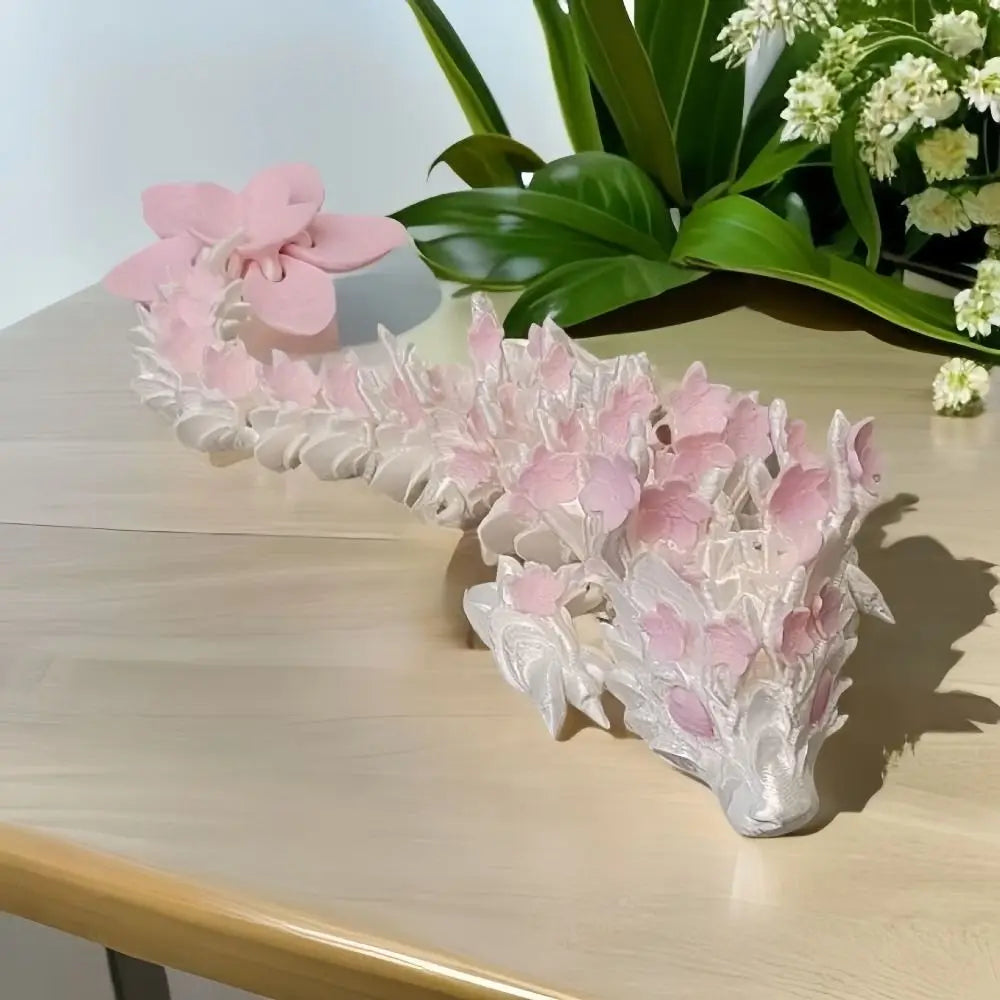 Simulated Eye 3D Printed Dragon Laser Sakura Dragon 3D Printed Diceratops Dragon Poseable Joints Flexible 3D Articulated Dragon