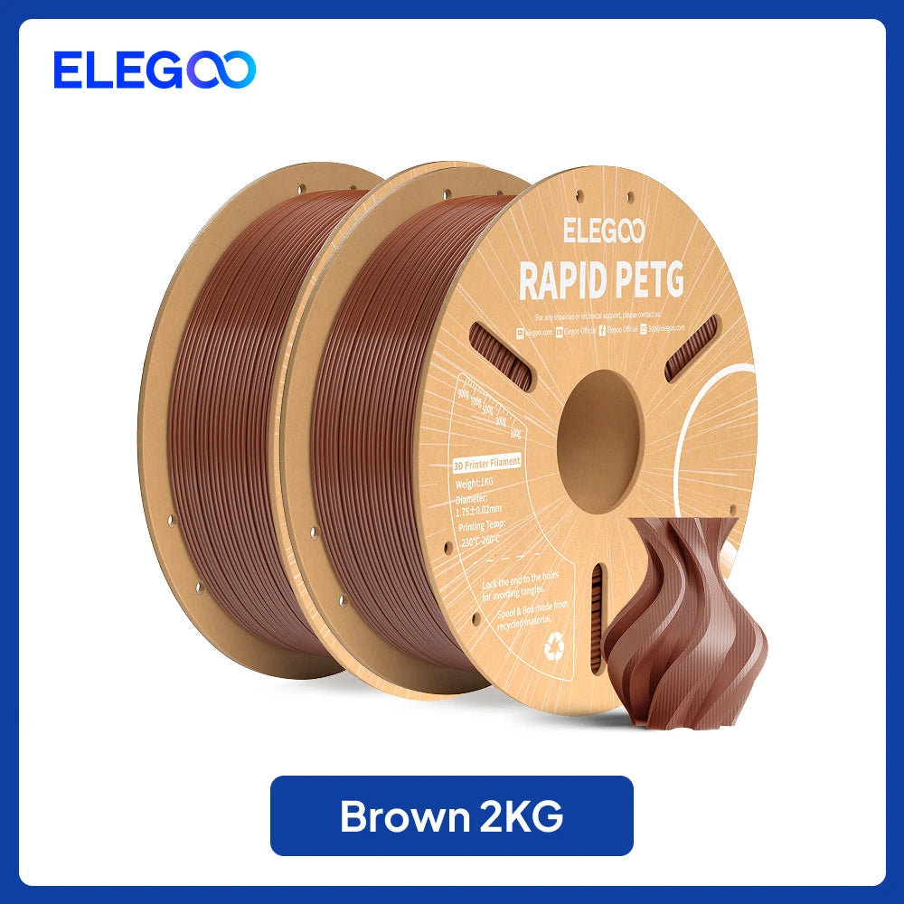 ELEGOO Rapid PETG Filament 1.75mm 1KG,High Speed 30-600mm/s 3D Printer Filament 1kg Fits for Most FDM 3D Printers Elk-Valley 3D