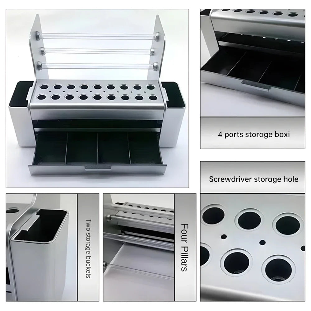 Multifunctional repair tool storage box, sorting parts storage box, screwdriver storage box, desktop storage maintenance tool. Elk-Valley 3D