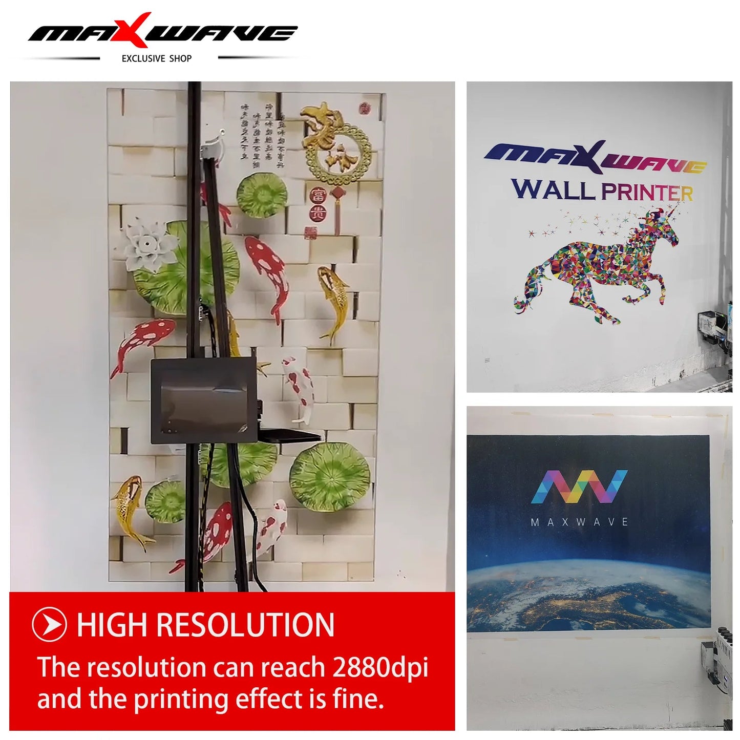 All in One Laser Printer for Home Use Mural Printing Machine 3D 5D 6D Small CMYK Ink Curve ICC on Glass Tiles Wood Acrylic PVC Elk-Valley 3D
