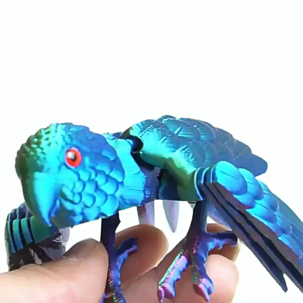 Simulated Eye 3D Printed Parrot Model Flexible Animal Sparkling 3D Printed Parrot Animal Poseable Joints Laser Elk-Valley 3D