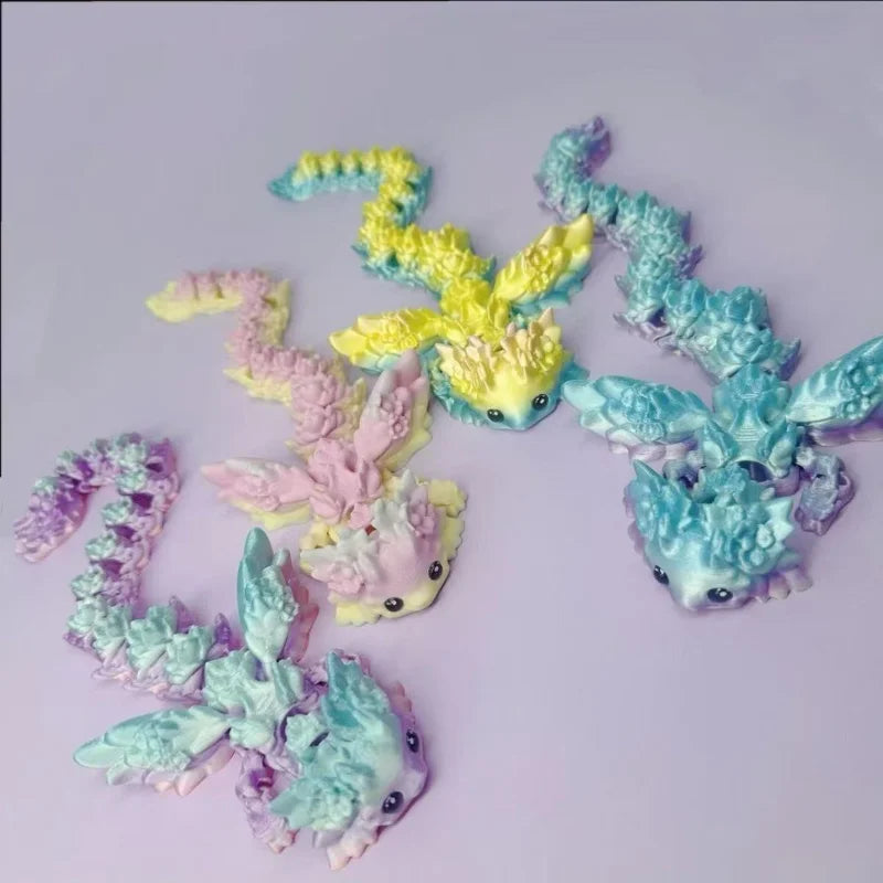 3D Print Toy Salamander Dragon Desktop Ornament 3D Print Animals Home Office Crafts Print Characters Christmas Halloween Gifts Elk-Valley 3D