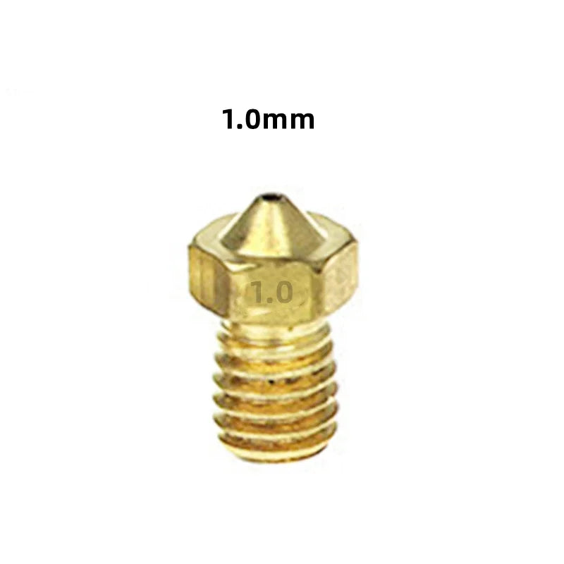 10PCS  3D Printer V6 M6 Threaded Brass Nozzle 0.2/0.25 0.3/0.4/0.5/0.6/1.0mm for 1.75/3.0mm Filament E3D V5 V6 Hotend Extruder Elk-Valley 3D