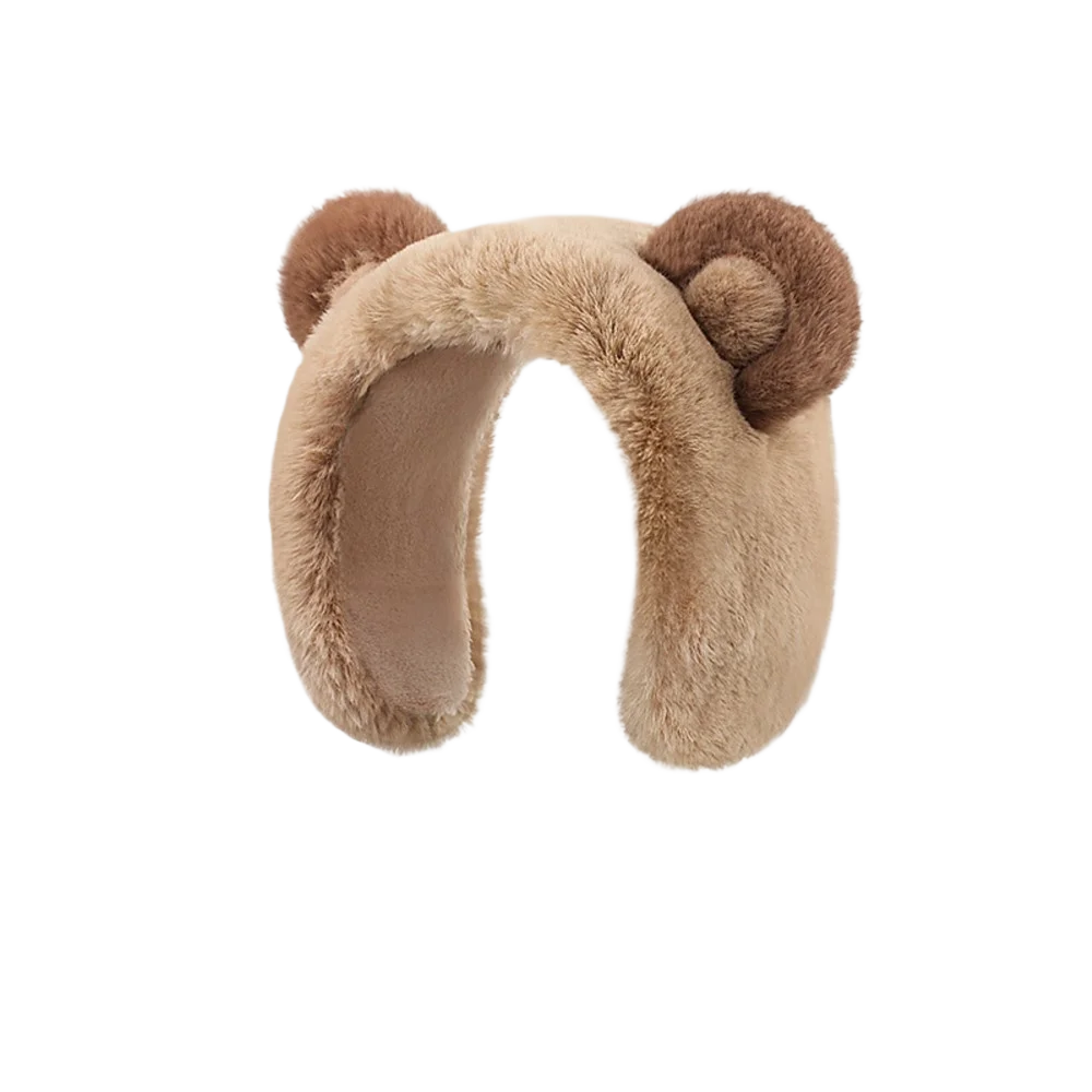 Winter Ear muffs Faux Fur Warm Earmuffs Cute Foldable Outdoor Ear Warmers For Women Girls Elk-Valley 3D