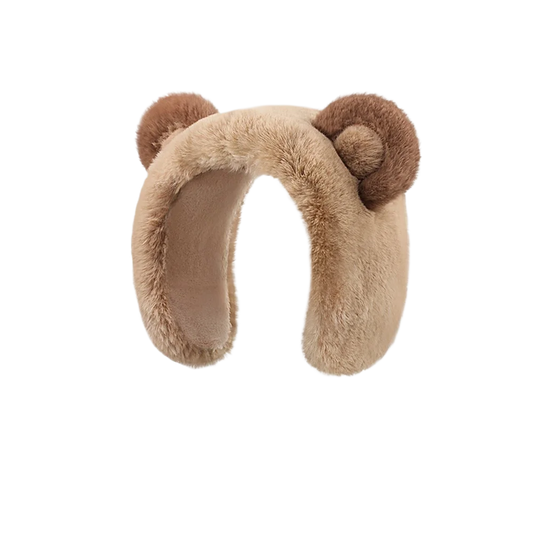 Winter Ear muffs Faux Fur Warm Earmuffs Cute Foldable Outdoor Ear Warmers For Women Girls Elk-Valley 3D