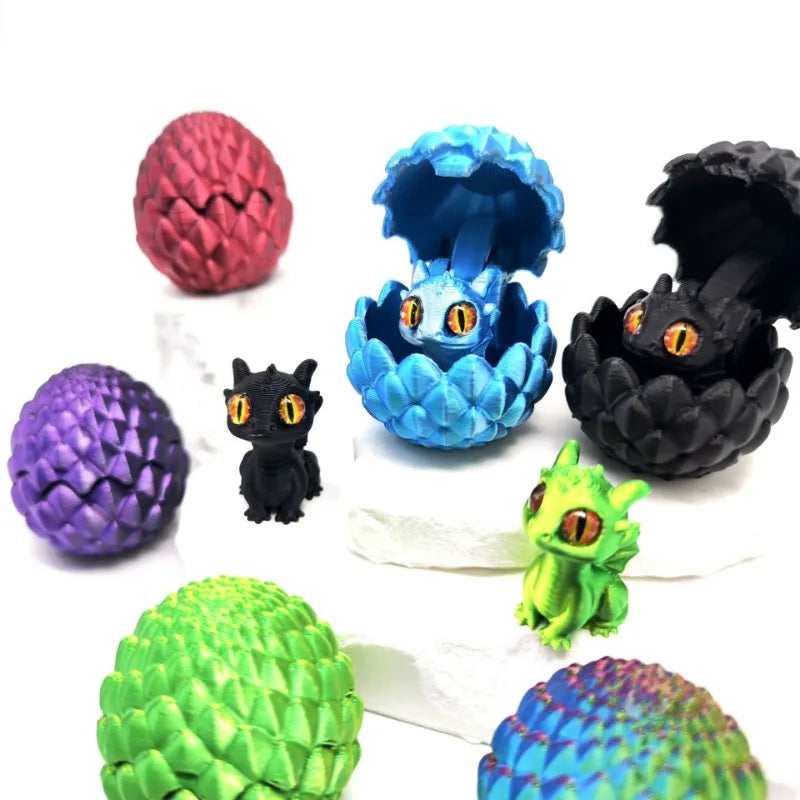3D Printed Toys Mini Dragon Egg Set Creative Simulations Model Easter Home Decor Kids Gift Cute 3D Printing Design Elk-Valley 3D