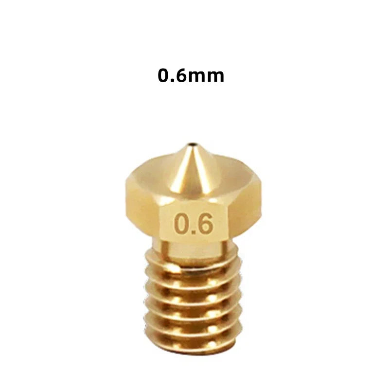10PCS  3D Printer V6 M6 Threaded Brass Nozzle 0.2/0.25 0.3/0.4/0.5/0.6/1.0mm for 1.75/3.0mm Filament E3D V5 V6 Hotend Extruder Elk-Valley 3D
