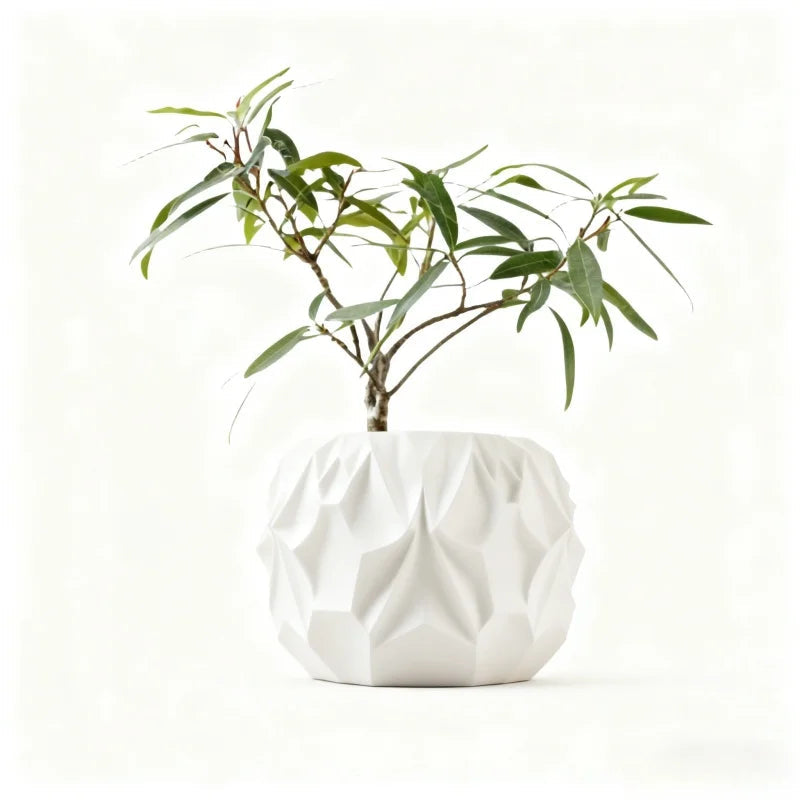Eco-Friendly 3D Printed Flower Pot Rhombus Line Texture Square Style Artistic Home Decor maceta Elk-Valley 3D