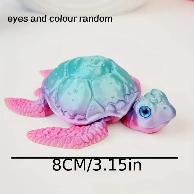 3D Printed Turtle Multi Joint Movable Ornament Versatile Shapes Creative Home Office Desktop Ornament 2025 New Year Gift Crafts Elk-Valley 3D